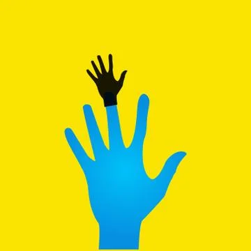 Vector flat icon hands. color abstraction eps Stock Illustration