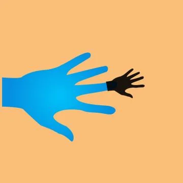 Vector flat icon hands. color abstraction eps Stock Illustration