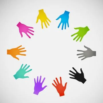 Vector flat icon hands. color abstraction eps Stock Illustration
