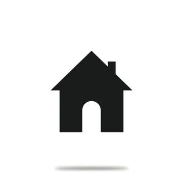 Vector flat icon. House is a simple black figure. Minimalist style. Suitable Stock Illustration