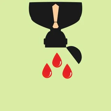 Vector flat icon man and leaky blood Stock Illustration