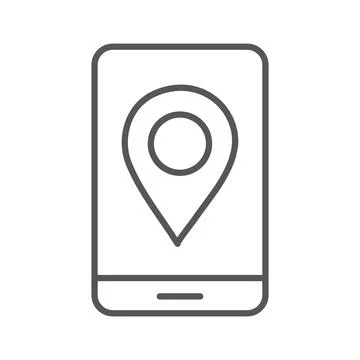 Vector flat icon. Navigation and address icons. Gray icon on isolated on wh.. Stock Illustration