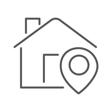Vector flat icon. Navigation and address icons. Gray icon on isolated on wh.. Stock Illustration