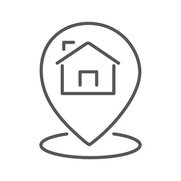 Vector flat icon. Navigation and address icons. Gray icon on isolated on white Stock Illustration