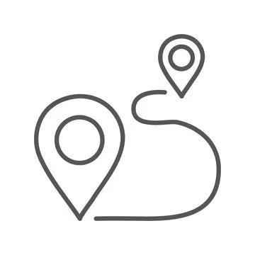 Vector flat icon. Navigation and address icons. Gray icon on isolated on white Stock Illustration