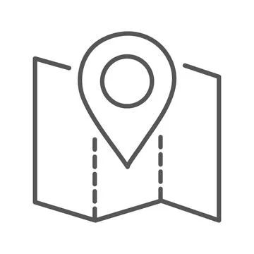 Vector flat icon. Navigation and address icons. Gray icon on isolated on white Stock Illustration