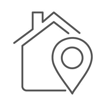 Vector flat icon. Navigation and address icons. Gray icon on isolated on white Stock Illustration