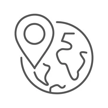 Vector flat icon. Navigation and address icons. Gray icon on isolated on wh.. Stock Illustration
