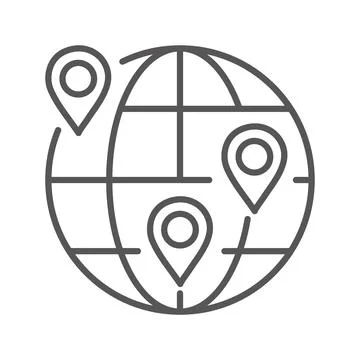 Vector flat icon. Navigation and address icons. Gray icon on isolated on wh.. Stock Illustration