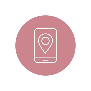 Vector flat icon. Navigation and address icon. Color icon on isolated on white Stock Illustration
