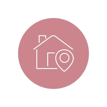 Vector flat icon. Navigation and address icon. Color icon on isolated on white Stock Illustration
