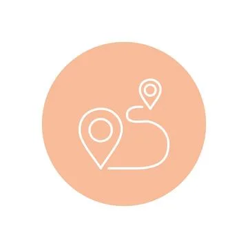 Vector flat icon. Navigation and address icon. Color icon on isolated on white Stock Illustration
