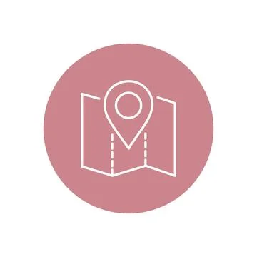 Vector flat icon. Navigation and address icon. Color icon on isolated on white Stock Illustration
