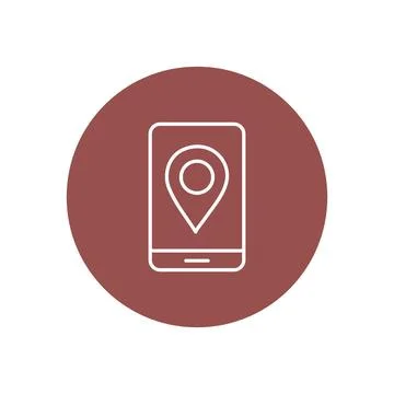 Vector flat icon. Navigation and address icon. Color icon on isolated on wh.. Stock Illustration