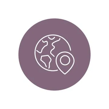 Vector flat icon. Navigation and address icon. Color icon on isolated on wh.. Stock Illustration