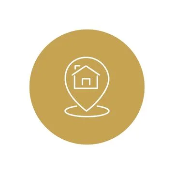 Vector flat icon. Navigation and address icon. Color icon on isolated on wh.. Stock Illustration