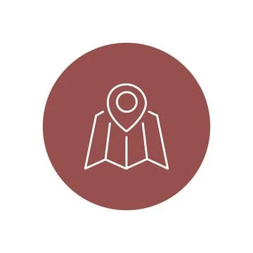 Vector flat icon. Navigation and address icon. Color icon on isolated on white Stock Illustration