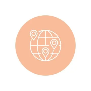 Vector flat icon. Navigation and address icon. Color icon on isolated on white Stock Illustration