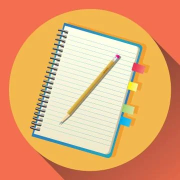 Vector flat icon of notebook Stock Illustration