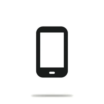 Vector flat icon. Phone is a simple black figure. Minimalist style. Suitable Stock Illustration