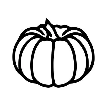 Vector flat icon of pumpkin vegetable. halloween traditional logo template. Stock Illustration
