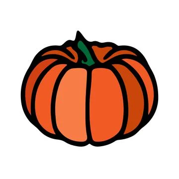 Vector flat icon of pumpkin vegetable. halloween traditional logo template. Stock Illustration