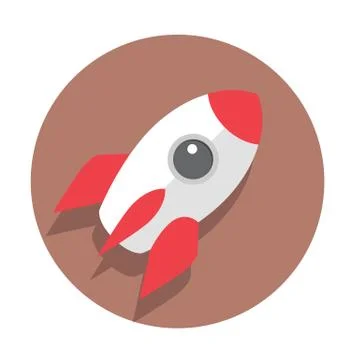 Vector flat icon rocket Stock Illustration