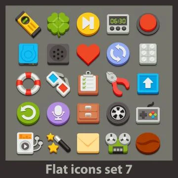 Vector flat icon-set Stock Illustration