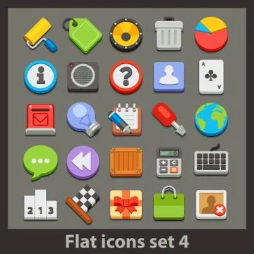 Vector flat icon-set Stock Illustration