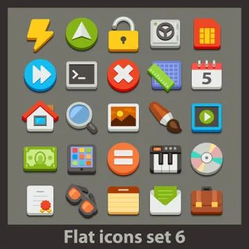 Vector flat icon-set Stock Illustration