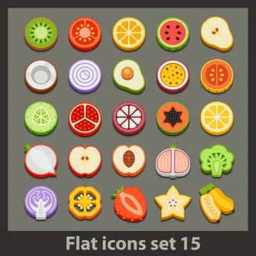 Vector flat icon-set Stock Illustration