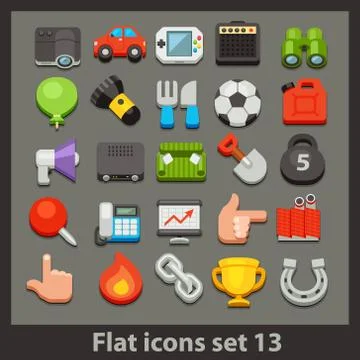 Vector flat icon-set Stock Illustration