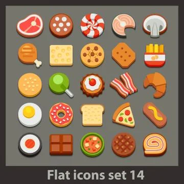 Vector flat icon-set Illustrazione stock
