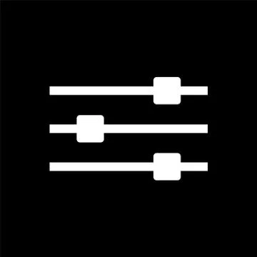 Vector flat icon settings sliders on a black and white background Stock Illustration