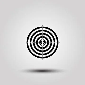Vector flat icon. Target in money. Business concept. Stock Illustration