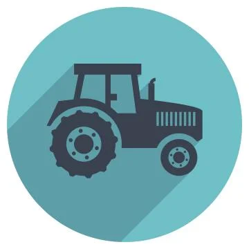 Vector flat icon of a tractor Stock Illustration