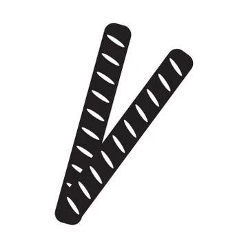 Vector flat icon of two French baguettes Stock Illustration