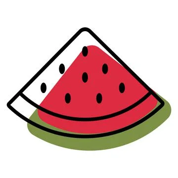 Vector flat icon watermelon. On a white background Stock Illustration