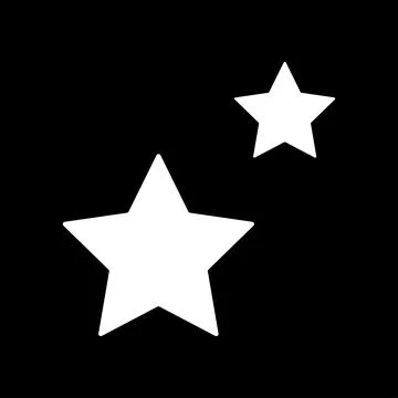 Vector flat icon white stars on a black background Stock Illustration