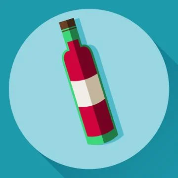 Vector flat icon of a wine bottle Stock Illustration