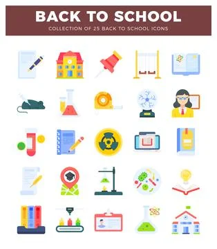 Vector flat icons for Back to School Stock Illustration
