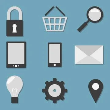 Vector flat icons Stock Illustration
