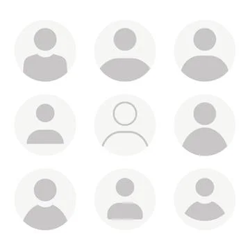 Vector flat icons. Isolated set of user profiles. Avatar. Silhouette of a man Stock Illustration