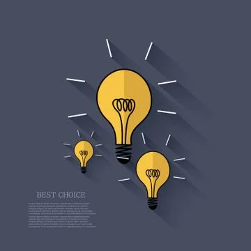 Vector flat idea icon background. Eps 10 Stock Illustration