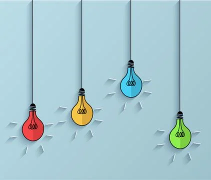 Vector flat idea icon background. Eps 10 Stock Illustration