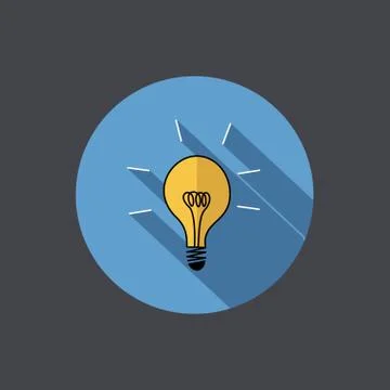 Vector flat idea icon on dark background Stock Illustration
