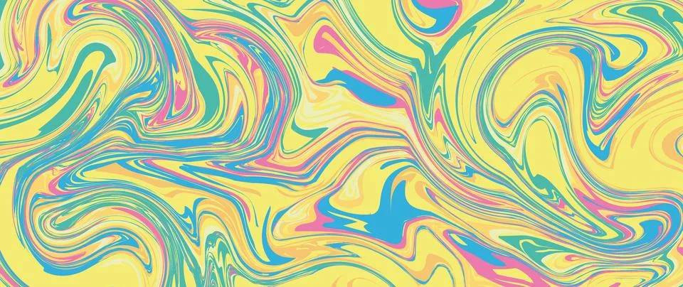 Vector flat illustration. Abstract horizontal background with colorful waves Illustrazione stock