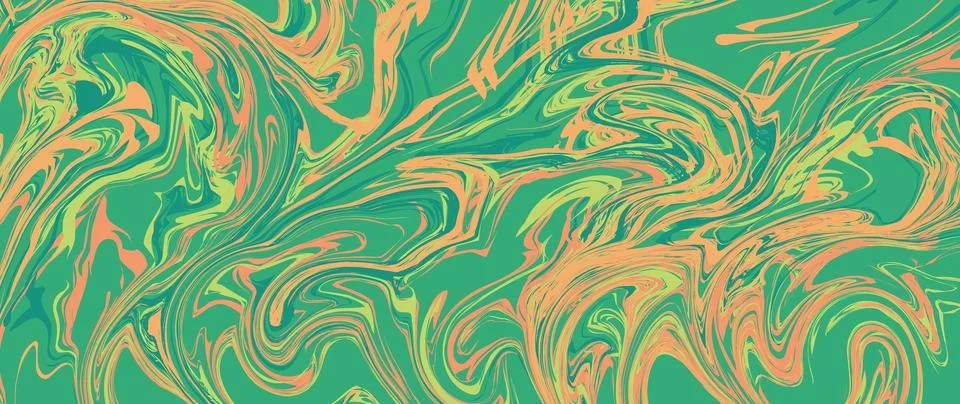 Vector flat illustration. Abstract horizontal background with colorful waves Illustrazione stock