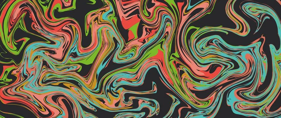 Vector flat illustration. Abstract horizontal background with colorful waves Stock Illustration