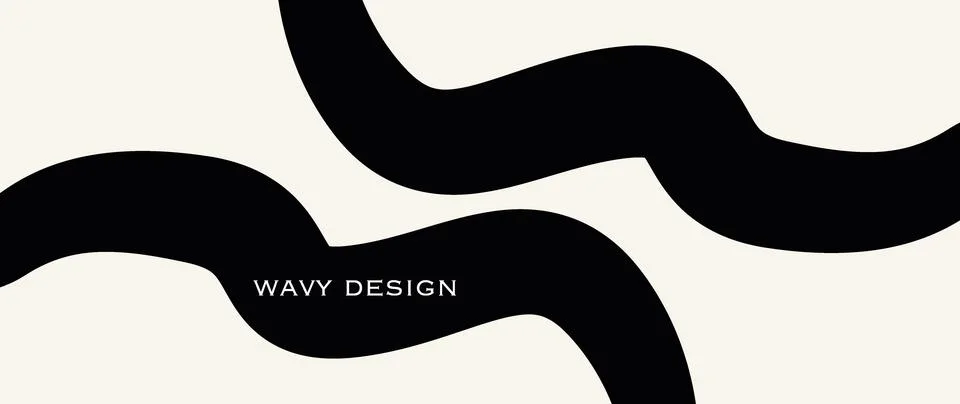 Vector flat illustration. Abstract horizontal background with waves. Trendy.. Illustrazione stock